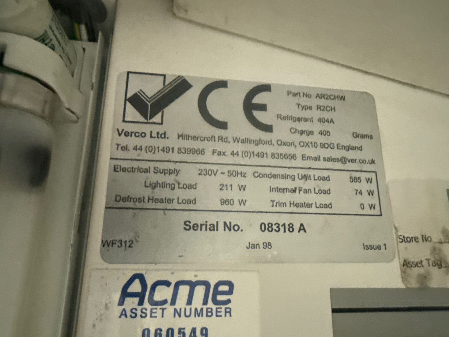 Verco 08318 A Freezer - Grade B - (Good)