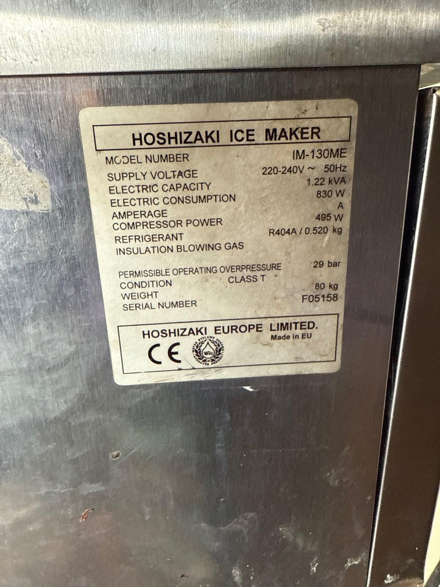 Hoshizaki IM-130ME - Ice Machine - Grade B (Good)