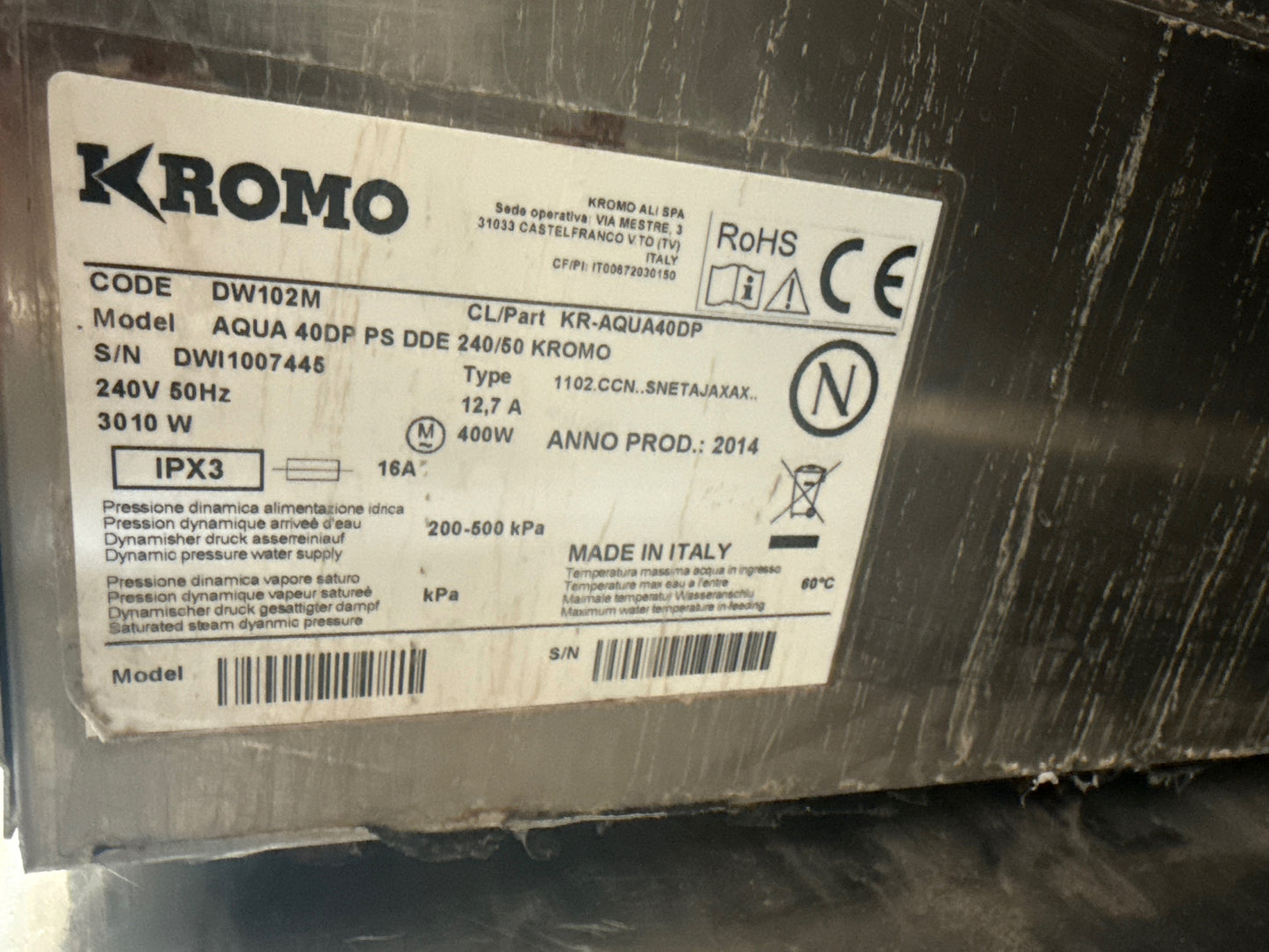 Kromo AQUA 40DP Dishwasher - Grade A (Great)