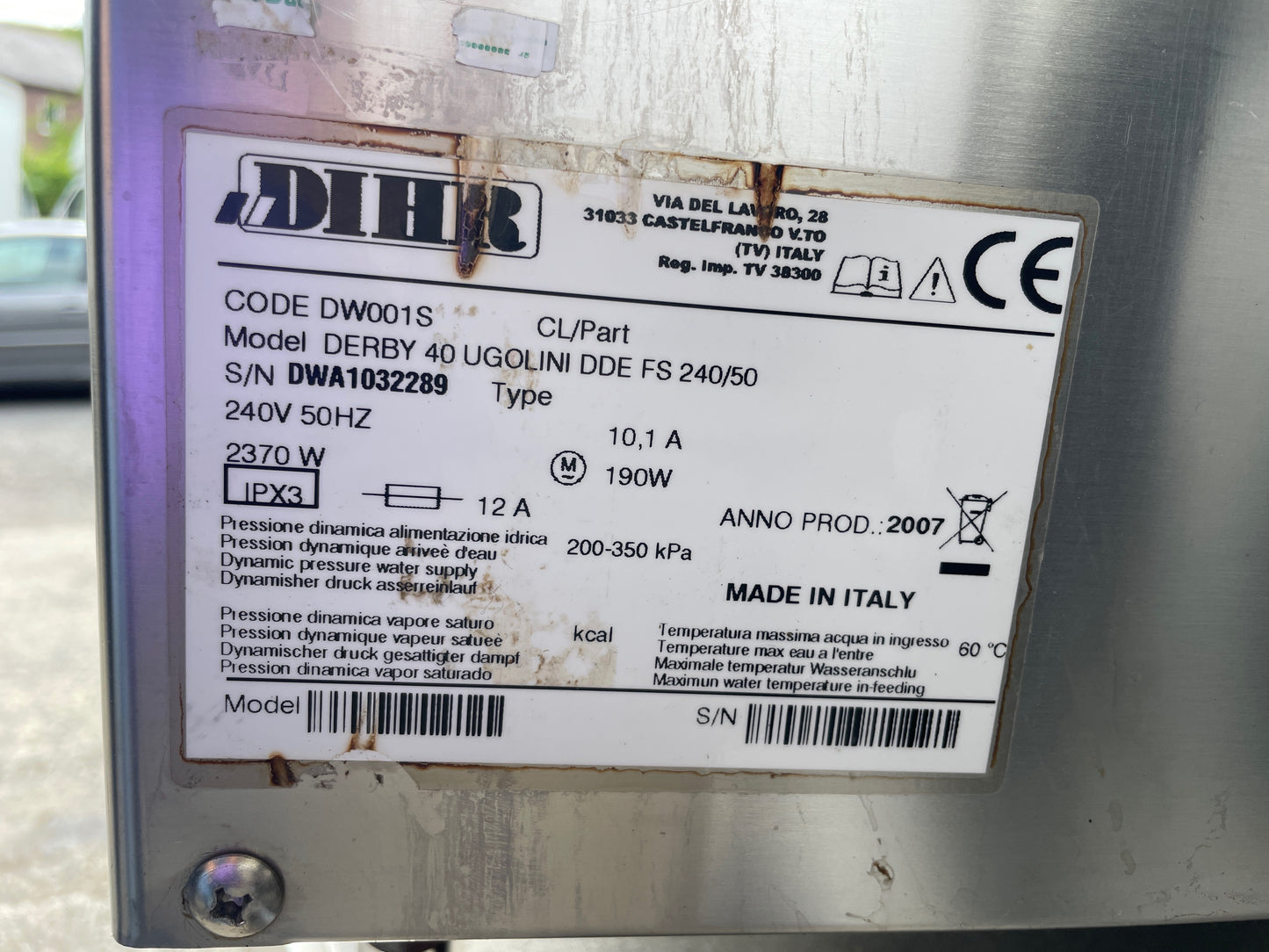 DIHR Glass Cleaner - Model DERBY 40 UGOLINI DDE FS 240/50 - Grade A (Great)